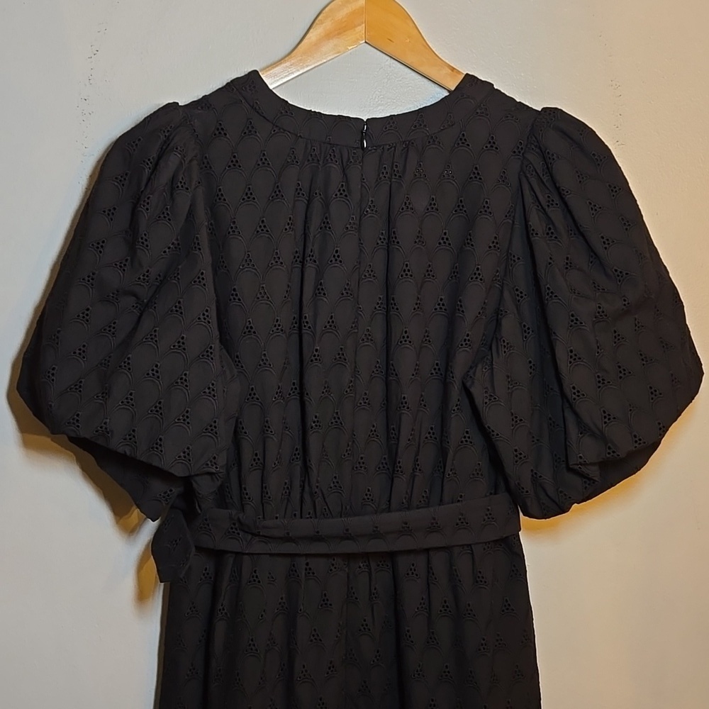 Diane Von Furstenberg Polina Belted Eyelet Short Puff Sleeved Midi Dress NWOT - Picture 12 of 16